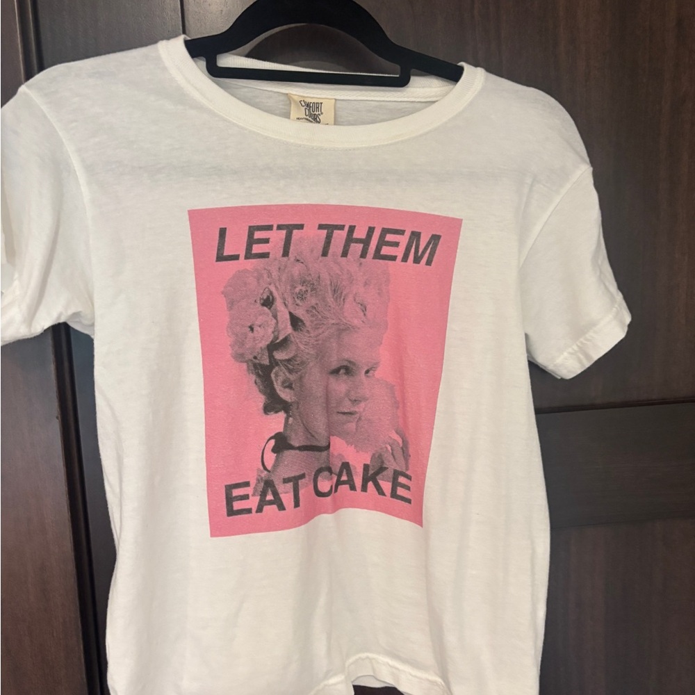 White T-Shirt with Pink Graphic